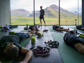 A yoga class at Deplar Farm in Iceland.